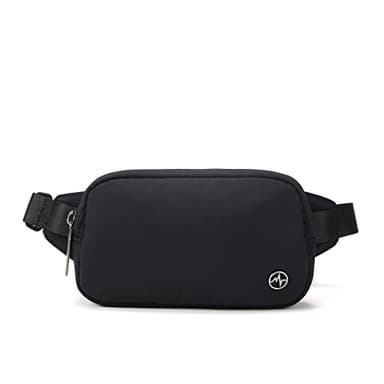 Pander Mini Belt Bag – Ultra Compact, Fits 6.7” Phone, Lipstick, Earbuds, Essentials, Small Crossbody Waist Purse, Black Onyx