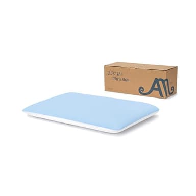 AM AEROMAX 2.75 Inches Standard Size Hyper Slim Memory Foam Pillow for Stomach and Back Sleepers - Thin, Flat Design for Cervical Neck Alignment and Deeper Sleep.