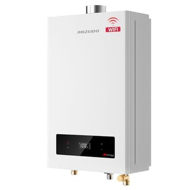 MIZUDO Tankless Water Heater Propane, Indoor or Outdoor Convertible Installation, Max 5.1 GPM 120,000 BTU, WiFi&APP Control CSA Certified for Large Families Whole House, GEN 3