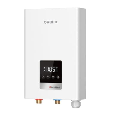 14kW Tankless Water Heater Electric, ORBEK 240 Volt On Demand Instant Hot Water Heater, with LED Digital Display, ETL Certified, Up to 3.38 GPM for 2-3 Point of Use