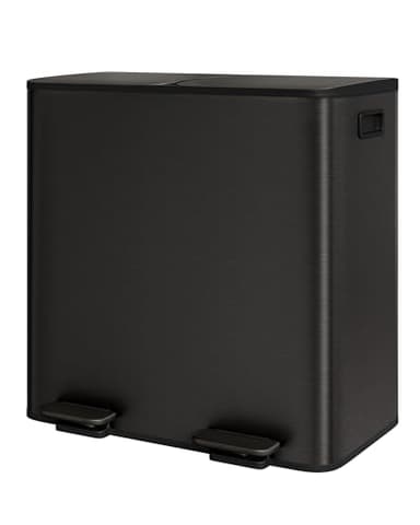 Garvee Trash Can, 2 x 10.6 gal (2 x 40 L) Garbage Can for Kitchen Dual Compartment Recycling Kitchen Step Trash Bin, Stainless Steel Trash and Recycle Bin Combo with Soft-Close Lid,Black