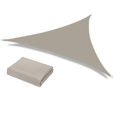 Neween Shade Sail, 6'7''x 6'7''x 6'7'' Sun Shade Sail Triangle Waterproof for Patio Yard Deck Pergola Outdoor Sun Sail Shade 98% UV Block Sunshade Sand Color