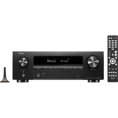 Denon AVR-X1800H 7.2 Channel AV Receiver (2023 Model) - 80W/Channel, Wireless Streaming via Built-in HEOS, WiFi, & Bluetooth, Supports Dolby Vision, HDR10+, and Home Automation Systems (Renewed)