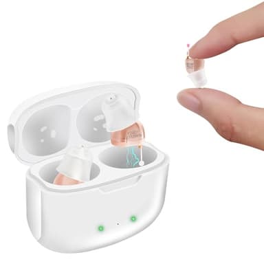 Not Amplifier True Hearing Aids Invisible 16 Channels Digital Rechargeable Hearing Aids for Seniors With Noise Cancellation with Charging Box