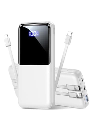 Portable Charger Power Bank - 15000mAh Battery Pack Portable Phone Charger with Built in Cable 22.5W Fast Charging Powerbank Compatible with iPhone Android Samsung Phone, Travel Camping Essential
