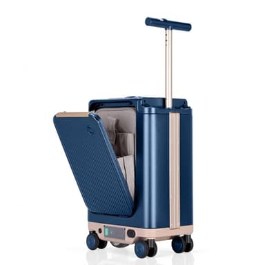 Smart Electric Rideable Suitcase Scooter, Airline-Approved Carry On Luggage 22"x14"x9", 350W Motor Up to 8 MPH & 9.3 Miles Range, 95.7Wh Removable Battery, TSA Lock, 38L Capacity – Blue