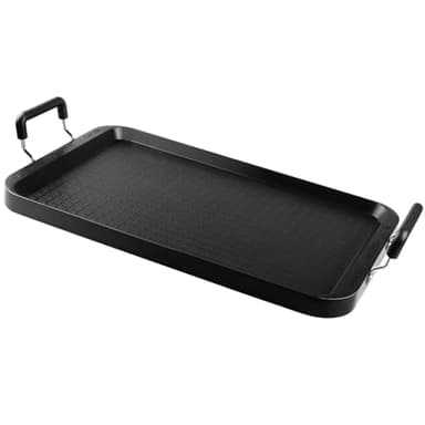 Vayepro Stove Top Flat Griddle, 17 Inch 2 Burner Griddle Pan for Stove Top Grill, Aluminum Pancake pan, Non-Stick Charcoal Grill For Outdoor/Camping