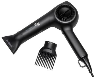 Bio Ionic 10X Ultralight Speed Hair Dryer, Blow Dryer with Adjustable Heat & Speed, Memory Function, Professional Hair Styling Tool for Fast, Frizz-Free Hairstyles, Black