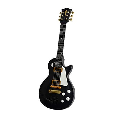 Simba Kids Electric Guitar 22 in. with Real Metal Strings, Black Rock Guitar for Kids Ages 4+