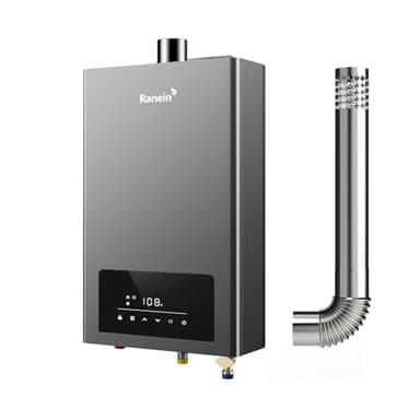 Ranein Natural Gas Tankless Water Heater, Indoor Max 3.6 GPM, 80,000 BTU Instant Hot Water Heater