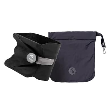 trtl Pillow - Scientifically Proven, Super Soft Neck Support Travel Pillow for Airplanes - Lightweight and Machine Washable - Ergonomic Design for Traveling on Flights, Cars, and Trains - Black