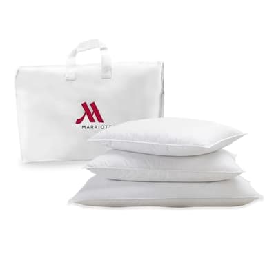 Marriott Luxury Hotel Pillows | Standard Size Feather & Down Pillow for Side & Back Sleepers | Plush Dual-Chamber Design, Hypoallergenic & Machine Washable | 2 Pack