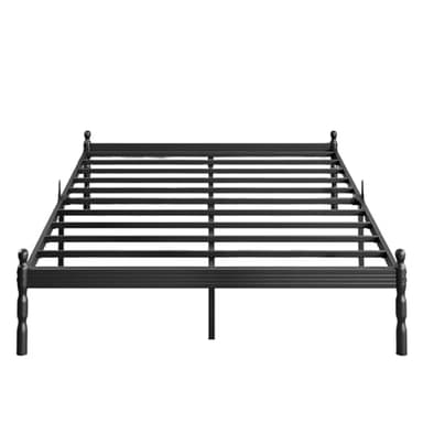 ZIYOO 14 inch Full Bed Frames with Mattress Slide Stopper, Vintage Style, 1500LBS Heavy Duty Steel Slats, Prevent Mattress from Sliding, No Box Spring Needed, Platform Noise-Free