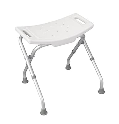Drive Medical 12486 Folding Shower Chair, Bath Bench with Drainage Holes and In-Seat Handles, Supports Users Up To 300 Pounds, White