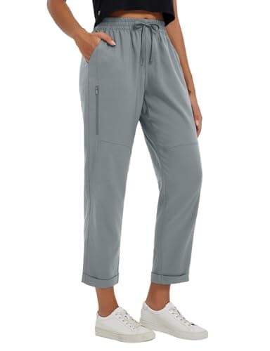 baleaf Women's Hiking Pants Ripstop Water Resistant Lightweight Golf Pants Quick Dry Zip Pockets Work Travel Clothes Dark Gray M