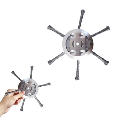 2025 New 6 Inches Steel Wire Grass Trimmer Head,Universal Steel Wire Weed Trimmer Head for Electric Battery Powered Cordless String Trimmer (1, 6 Blades)