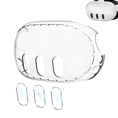 Upgraded Lens Protector Cover for Meta Quest 3, Plastic Hard Protective Shell Cover for Oculus Quest 3, Accessories for Quest 3 - Frosted Clear