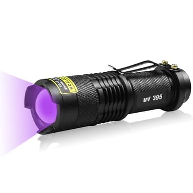 EOWCO 395nm UV Flashlight, Mini Ultraviolet Flashlight Detector for Pet Urine Stains, Small Black Light Flashlight for UV Glue Curing, AC Leak Detection & Scorpion, Rocks & Scorpions Finder