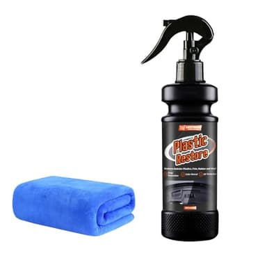 LUXFINISH Plastic Restorer for Cars, Durable Car Restorer That Renews Faded Plastic, Vinyl & Rubber to Deep Black Shine, UV Protection Shield, Resists Dirt, Dust & Fading - 4oz/120ml