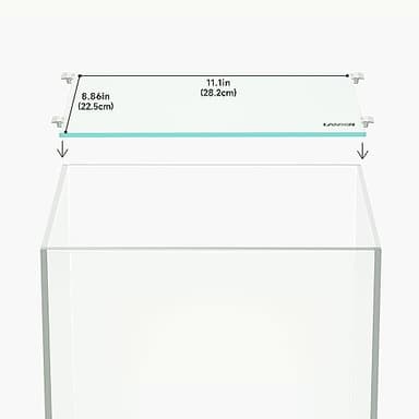 LANDEN 4mm Thick Clear Glass Aquarium Lid, Includes 4 Clips for Secure Placement, 282 x 225mm(11.1x8.86 inches) for 290-294 mm Inner Length Aquariums, Adapted to CB303030, ARF30