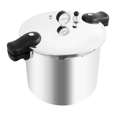GSHIOIO 23Qt Explosion-Proof Canning Pressure Cooker, Heavy-Duty Commercial Manual Pressure Canner Stovetop Pressure Cookers with Pressure Gauge and Pressure Regulator for Steaming and Simmering