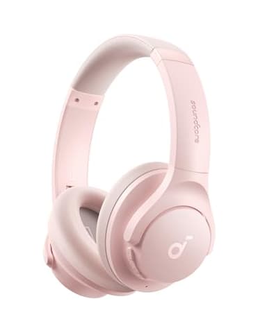 Soundcore by Anker Q20i Hybrid Active Noise Cancelling Headphones, Wireless Over-Ear Bluetooth, 40H Long ANC Playtime, Hi-Res Audio, Big Bass, Customize via an App, Transparency Mode (Pink)