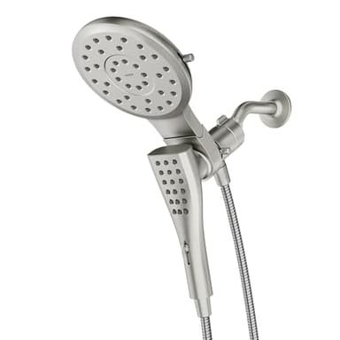 Moen Verso Spot Resist Nickel Round Rain Shower Head and Detachable Handshower Combination with Magnetix Docking System and 60-inch Metal Hose, 220C2SRN
