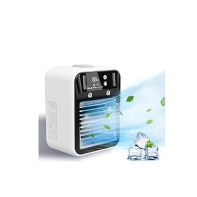 Portable Air Conditioner, Rechargeable Mini Air Conditioner Evaporative Air Cooler With 2 Speeds, Unit 2 Cool Air Spray, Digital Display Car AC Fan, Portable AC for Car Bedroom Office Camping