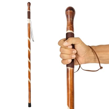 Vive Wooden Walking Stick - (48") Willow Cane for Seniors Hiking & Balance - Heavy Duty Carved Twisted Wood Sticks for Men & Women - Stylish Support Pole for Outdoor Trekking & Weight Bearing