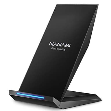 Fast Wireless Charger, NANAMI Qi Certified Wireless Charging Stand Compatible iPhone 17/17 Air/16/15/15 Pro/15 Plus/15 Pro Max/14/13/12, for Samsung Galaxy S25/S24/S23/S22/S21 and Qi-Enabled Phone