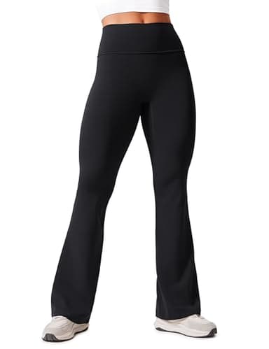 CRZ YOGA Secretsculpt Womens Butterlift Scrunch Butt Flare Leggings 31" - No Front Seam High Waist Bootcut Yoga Pants Booty Black Small