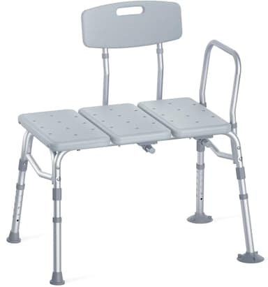 HOMLAND Tub Transfer Bench for Bathtub, FSA/HSA Eligible 400 lbs Heavy Duty Shower Chair with Backrest, Slip-Resistant Feet, Height Adjustable Shower Bench Shower Seat for Elderly and Disabled