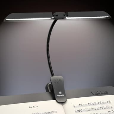 Vekkia 96 Led Rechargeable Music Stand Light - Folding Clip On Piano Lamp, Portable Professional with 5 Brightness×3 Color Temperature for Grand Piano and Book Reading