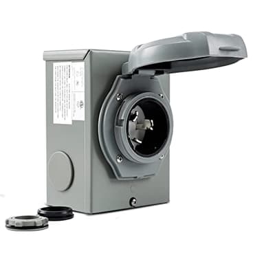 BESYL 50-Amp Generator Inlet Box NEMA 3R Plug, SS2-50P Power RV Indoor/Outdoor Waterproof Transfer Switch Inlet Box Plug, 3 Prong, 125/250 Volts, Up to 12,500 Watts, ETL Listed