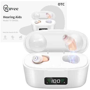 OTC Hearing Aids for Seniors, Hearing Amplifiers Devices Rechargeable with Noise Cancelling, Superior Sound Quality for Women Men Hearing Loss, Auto On/Off