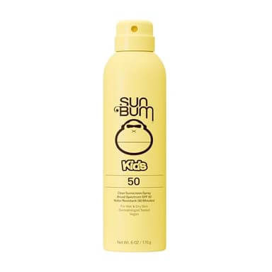 Sun Bum Kids SPF 50 Sunscreen Clear Body Spray - Broad Spectrum Water-Resistant with Vitamin E - Wet or Dry Skin Application - Hawaii 104 Act Compliant (Without Octinoxate & Oxybenzone) - 6 oz