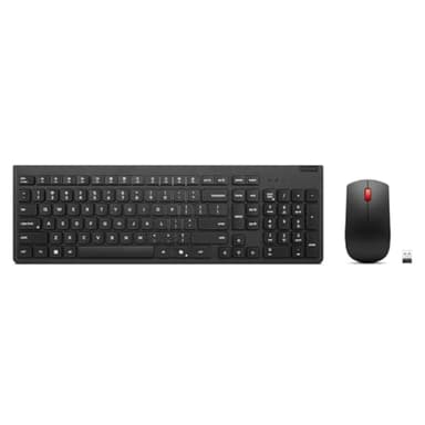Lenovo Essential Wireless Combo Keyboard & Mouse Gen 2 US English, 2.4 GHz Wireless USB Connection, AES-128 Encryption for The Keyboard, Full-Size Right or Left Hand Optical Sensor Mouse, Black