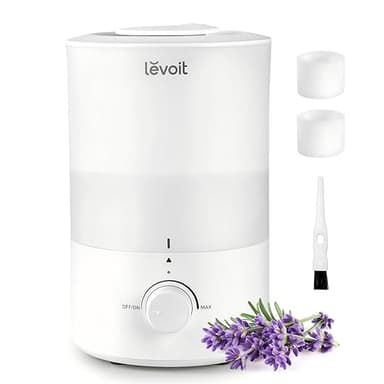 LEVOIT - Humidifiers for Bedroom - Quiet (3L Water Tank) - Cool Mist/Top Fill/Essential Oil Diffuser/25Watt - Home/Large Room - 360° Nozzle - Rapid Ultrasonic Humidification for Baby Nursery/Plant