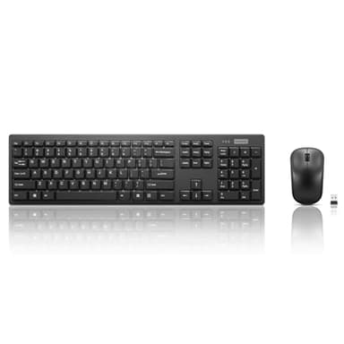 Lenovo 100 Wireless Keyboard and Mouse Combo – Cordless Set with Spill Resistant Quiet Keys – 3-Zone Keyboard - Ambidextrous Mouse – Compact Design – Wireless USB -Black