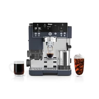 Ninja Luxe Café Premier Series, Espresso Machine, Drip Coffee Maker & Rapid Cold Brew, Integrated Grinder, Assisted Tamper, Hands-Free Frother, for Cappuccinos & Lattes, Cyberspace, ES601CY