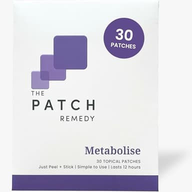 The Patch Remedy Metabolise Patch | 5-HTP, Guarana, L-Carnitine, Fucus, Zinc, Yerba Mate, Raspberry Ketone | 30 Patches