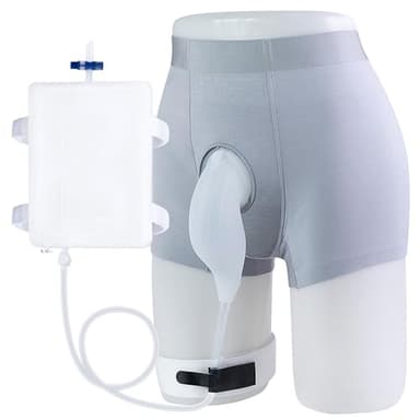 SorealGroup External Catheter for Men with Silicone Urine Bag (1000ml) | Male Incontinence Devices Underwear with Reusable Catheter Tube 39.4in, Adjustable Anti-Slip Straps | Urinals for Men at Home