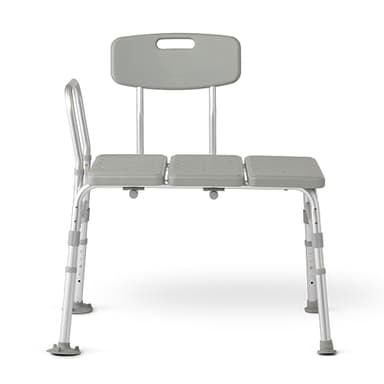 Dr. Dunley Tub Transfer Bench, 400 lb Capacity Bath & Shower Seat, Tool-Free Assembly, Anti-Slip Suction Feet, Lightweight Frame, for Seniors & Mobility Assistance