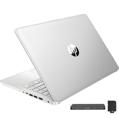 HP Stream 14" HD BrightView Laptop, Intel Celeron N4120, 16GB RAM, 288GB Storage (128GB UFS + 160GB Docking Station Set), Intel UHD Graphics, 720p Webcam, Wi-Fi, 1 Year Office 365, Win 11 S, Silver