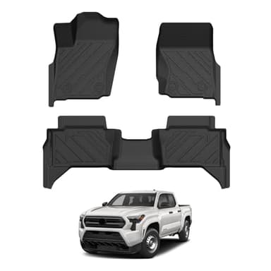 Floor Mats for Toyota Tacoma 2024 2025 2026 Double Cab Auto Tran(Not fit Hybrid), All Weather Floor Mat for Tacoma Accessories, Heavy Duty Tacoma TRD/SR/SR5/limited Car Mats, Car Accessories