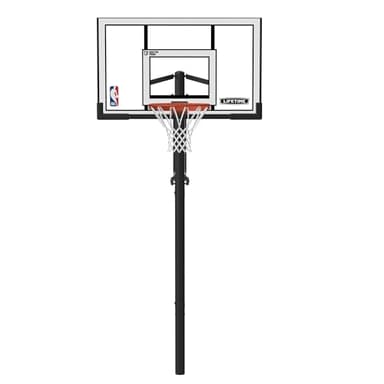 Lifetime NBA In-Ground Basketball Hoop, 54 Inch Shatterproof Backboard, Adjustable Height 7.5-10 Ft, Power Lift Adjust, Slam-It Pro Rim