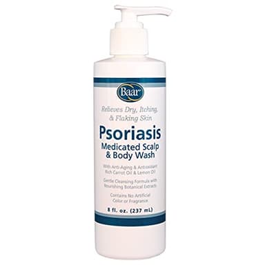 BAAR Psoriasis Therapeutic Scalp & Body Wash, Soothing Healing Formula with 2% Salicylic Acid and Antioxidant-Packed Botanicals like Carrot and Lemon Oil to Relieve Itchy, Dry Skin, 8 fl oz