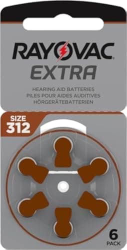 Rayovac Hearing Aid Battery, Size 312 (60 Batteries)