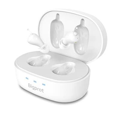 OTC Hearing Aids for Seniors, Nearly Invisible Rechargeable Hearing Aids, 100+ Hours of Charging Case Usage, Super-Mini Invisible Design, Comfort Fit in Ear Canal, AI Noise Cancellation and Clear Sound, Suitable for Various Daily Scenarios