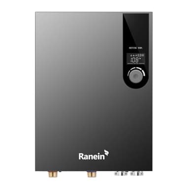 GEN II Ranein Tankless Water Heater Electric, 27kW 240V On Demand Instant Endless Water Heater with Temperature Display, Control Knob, Up to 6.5 GPM for Whole House Water